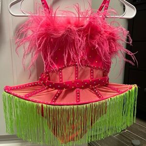 Vibrant Pink and Green Kids Costume